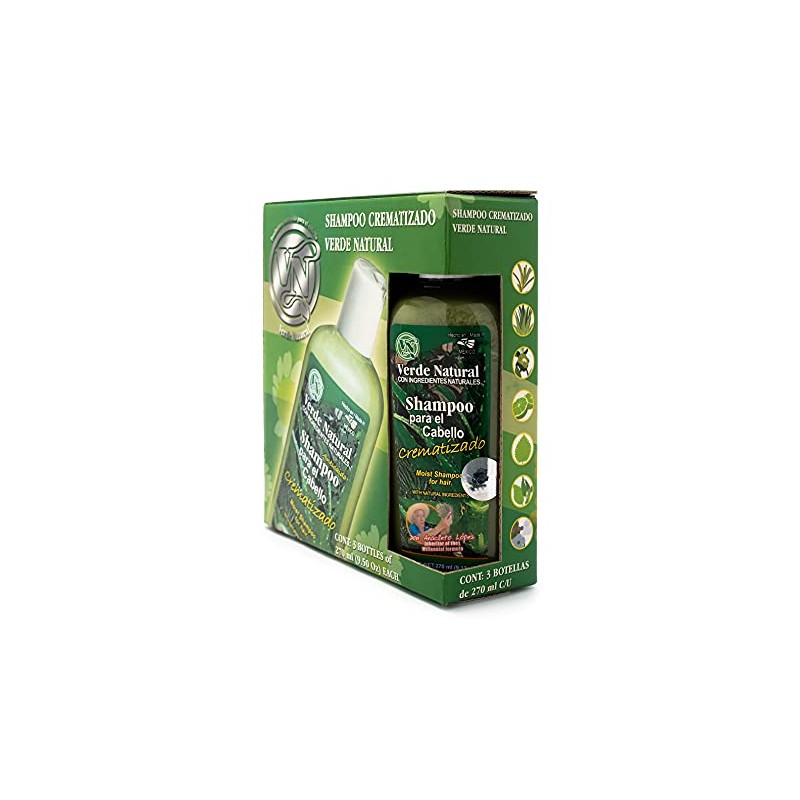 VERDE NATURAL - Shampoo Crematizado Anti Caída - 3 botellas