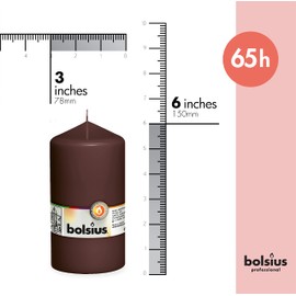 BOLSIUS 4 Maroon Pillar Candles - 3x6 Inches - Individually Wrapped - Premium European Quality - 65+ Burn Hours - Dripless & Smokeless Smooth Flame - Unscented Dinner, Wedding, Party, & Décor Candles