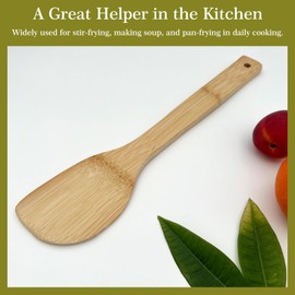 13-Inch Bamboo Stir Fry Spatula – Natural Cooking Utensil for Wok and Nonstick Cookware – Eco-Friendly, Durable, Lightweight