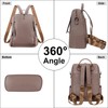 HAWEE Women's Backpack Soft PU Leather School Backpack Anti-Theft Daypack