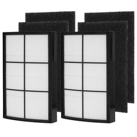 Alvamoyle Breeze Tabletop Filter Replacement, Compatible with PureZone Breeze Tabletop Air Purifier, 2 Pack (PECOMPAP)