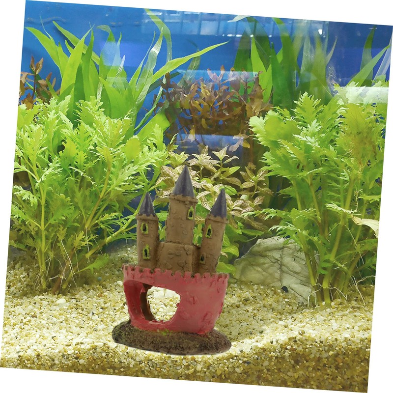 iplusmile 2pcs Castle Fish Tank Resin Decoration Aquarium Landscape Ornament