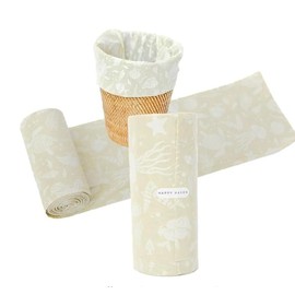 Happy Haven Trash Bags for 2,3,4 Gallon Trash Can, Small Garbage Bags - Bedroom & Bathroom, Decorative Cute Wastebasket Liner - 50 Count (Sand Seascape)