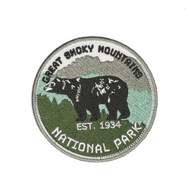 Great Smoky Mountains National Park Patch 3.5" Embroidered Iron-on/Sew-on Decorative Embroidery Applique Clothing Vest Jacket Premium Stitching Nature Wild Animals Bears Hiking Trail Souvenir
