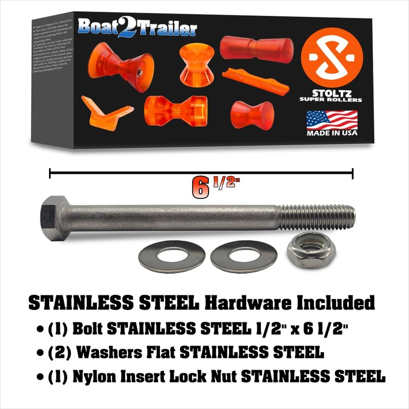 3.5″ Boat Roller Kit Slotted V with Medium End Caps