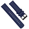 BARTON WATCH BANDS 16mm Navy Blue Quick Release Leather Black