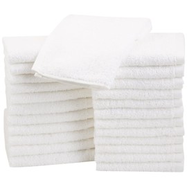 Orpheebs 5 White Hotel Bath Towels from 30x50 cm to 100x180 cm, 500g/m² Pure Egyptian Cotton, white, 10 serviettes invité 30x50 cm
