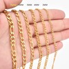Figaro Chain Necklace and Bracelet 2 Piece Set, Width 7mm,