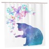 yowecso Cat Shower Curtain Cat wiht Butterfly Bathroom Shower Curtains
