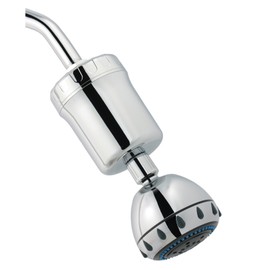 iFilters IF-SF-CH Shower Filter with Massaging Showerhead, Dechlorinating & pH Balancing 4 Stage Filter with KDF, Chrome