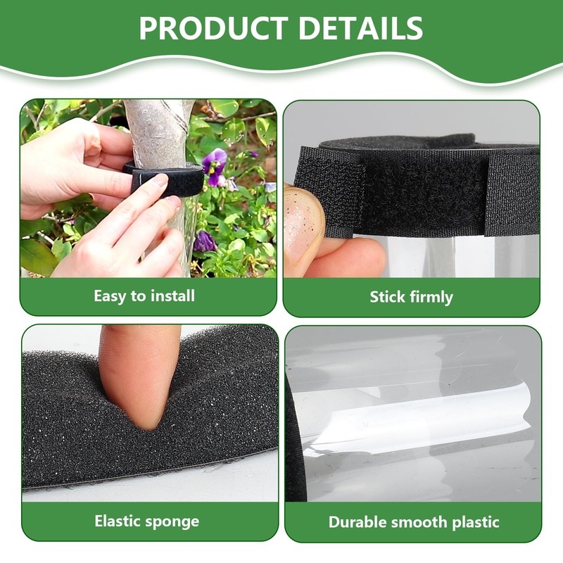 YIBOBO Tree Ant Guard Barrier, Adjustable Sponge and Plastic Shielding