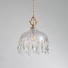 Mini Vintage Crystal Pendant Light - Brass Gold Clear Glass,