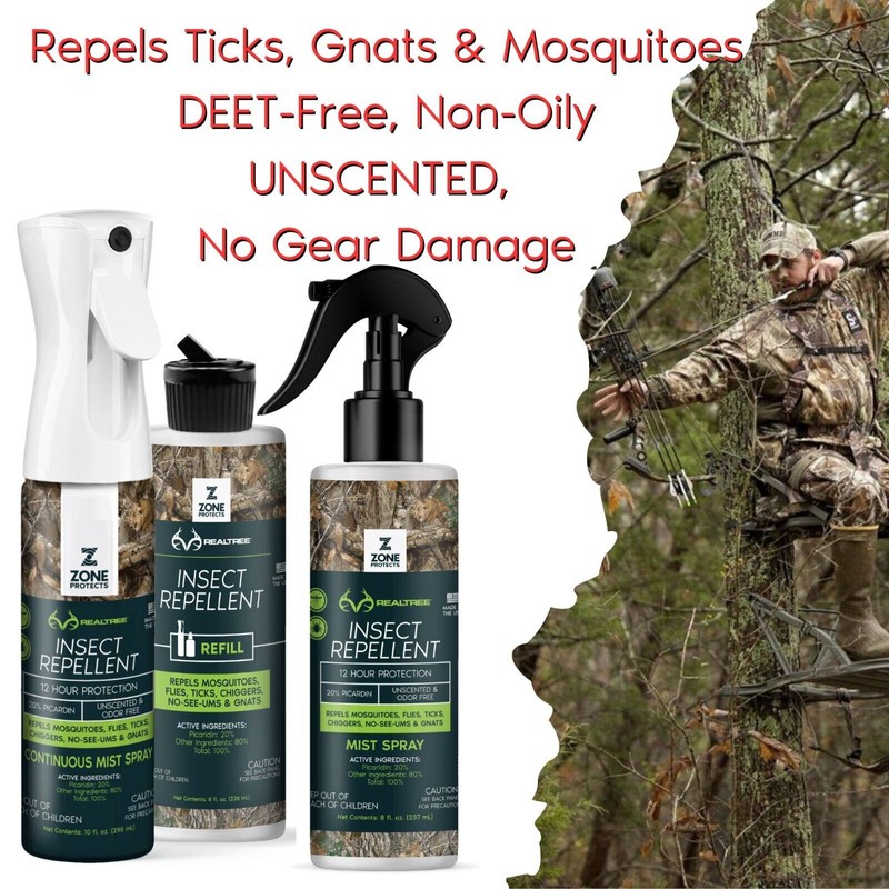 Zone Realtree Invisible Hunter Picaridin Insect Repellent Spray 10oz &