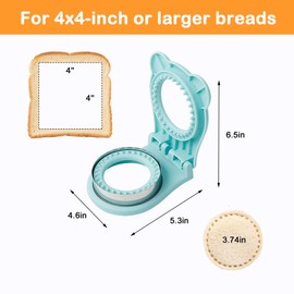 Sandwich Cutter and Sealer - Crustless Sandwich Maker & Cookie Cutters for Kids - Perfect for PB&J, Lunch Box, Bento Box, Bread, Pies, Pancakes (Light Blue)