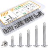 VGBUY 180Pcs #8 Self Tapping Screws Assortment Kit, 410 Stainless