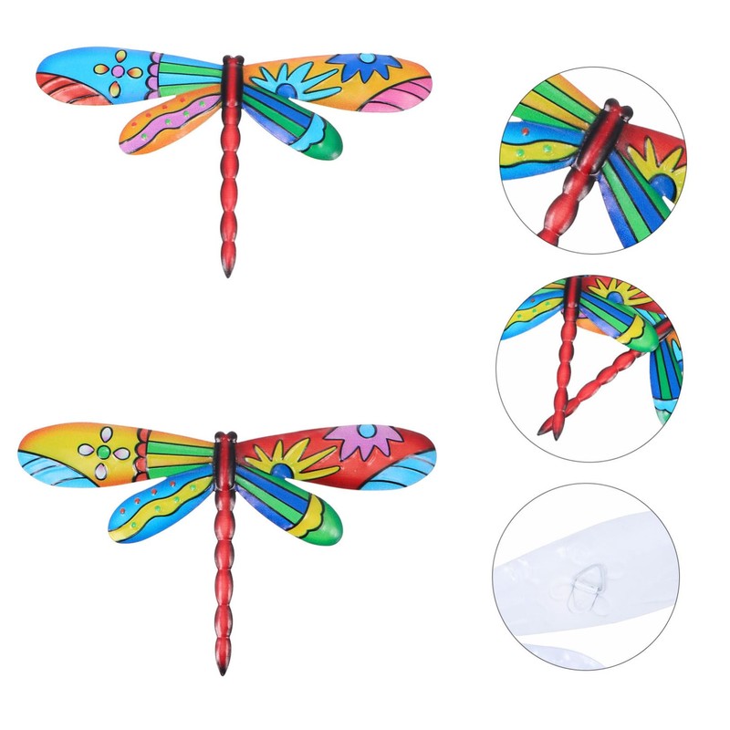 ABOOFAN 2sets Dragonfly Ornaments Iron Craft Home Decor Wall Decor