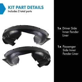 TRQ TRQ Inner Fender Liner Set Compatible with 1993-1997 Volvo 850 VO1248101 VO1249101