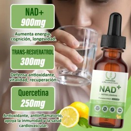 Nad+ Gotas Nr Nicotinamida Ribosa Antioxidante Mujer Hombre Sabor Limón