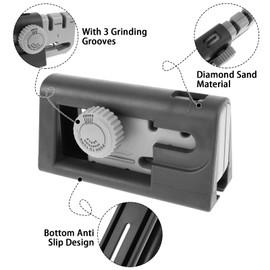Eummy Cutter Sharpener Retractable 3 Stage Kitchen Cutter Sharpener Adjustable Multi Angle Sharpening Tool Professional Portable Blade Sharpener for Kitchen Blunt Cutter Scissor Chef Cutter