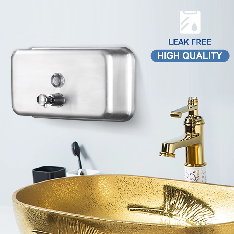 VANNSOO Commercial Wall Mount Stainless Steel Soap Dispenser, Rust-Proof Lining