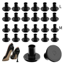 Protectores de césped de tacón alto, 12 pares de 2 tamaños de tapones para fregadero y tapas de reparación de talón, protectores antideslizantes para caminar sobre césped, grava, humedales (M~L-negro)