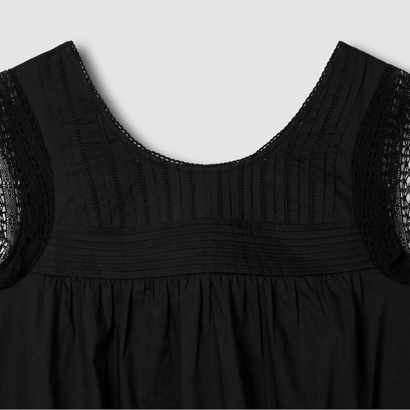 JAJU [JAJU/자주] Girl's Eyelet Sleeveless Pajama Dress_Black