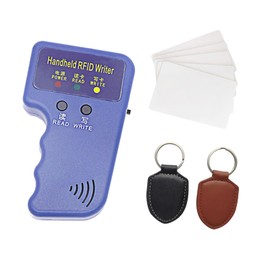 HECERE Handheld 125khz Copier RFID Smart ID Card Duplicator Used for T5577 or EM4305+5pcs ID rewrite Cards +ID Leather Key Fob 2pcs