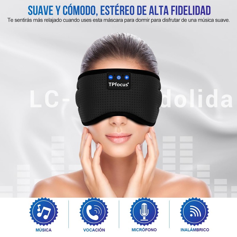 TPfocus Sleep Headphones Sleeping Mask with Headphones, Bluetooth Sleeping for