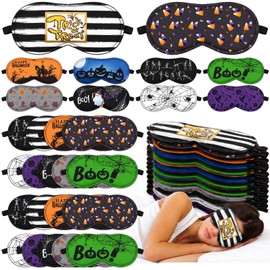 50 Pcs Halloween Sleep Eye Masks Bulk for Women Adjustable