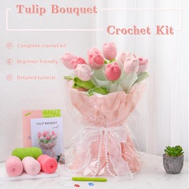 JUAYING Crochet Kit for Beginners Adults, 6 PCS Potted Plant Crochet Kit, Crochet Starter Kit, Include Step-by-Step Video Tutorial, Instruction Complete Crochet Kits for DIY Craft