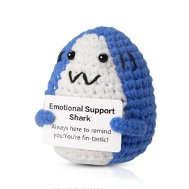 ddLUCK Funny Easter Basket Essentials Stuffers, Mom Gifts, Mini Positive Crochet Shark Decor, Appreciation Gift for Women Men Grandma Friends Teacher Coworker Employee Boss