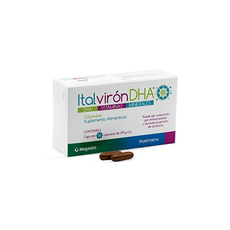 Italvirn DHA Suplemento Alimenticio con DHA de Origen Vegetal Vitaminas