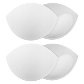 2 Pairs Small Size Women's Push Up Bra Pads Inserts Breast Enhancers,11.5 * 8.5cm, White Bra Cups Insert or Sew In, Large Cup Bust Lifter, Breast Enhancer Cups Fits A Cup