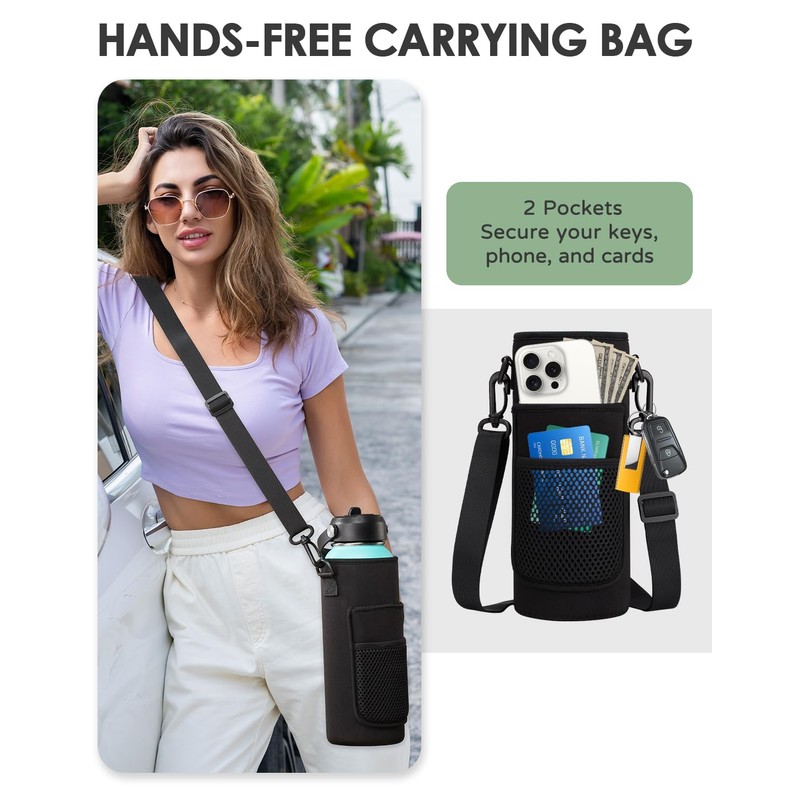 40 oz Insulated Water Bottle with Straw & Spout Lids,
