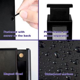 MAKEY'S Pet Urns for Dogs Cats Ashes, Dog Cat Photo Urn, Pet Cremation Box, Urns for Dog Cat Ashes, Dog Cat Ashes Urn Black-M