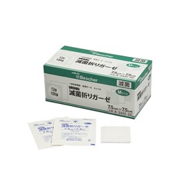 Navis Vescare S12-7575 Sterile Folding Gauze, 3.0 x 3.0 inches (75 x 75 mm), 1 Piece / Bag x 100 Bags / 8-2445-02