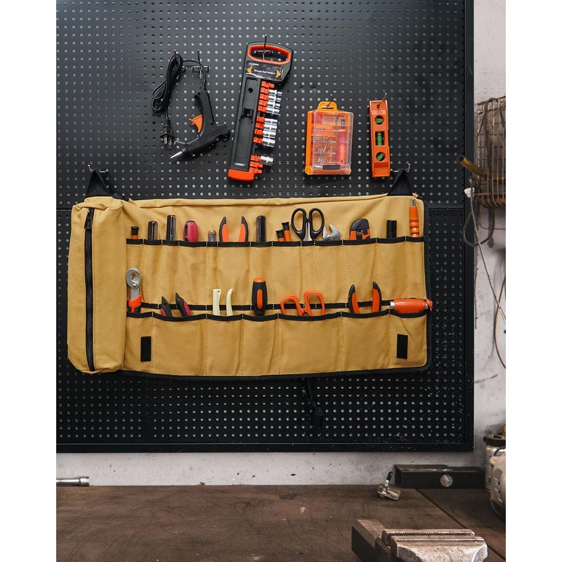 Foxrino Tool Roll, Heavy Duty Tool Roll Bag Organizer, Roll