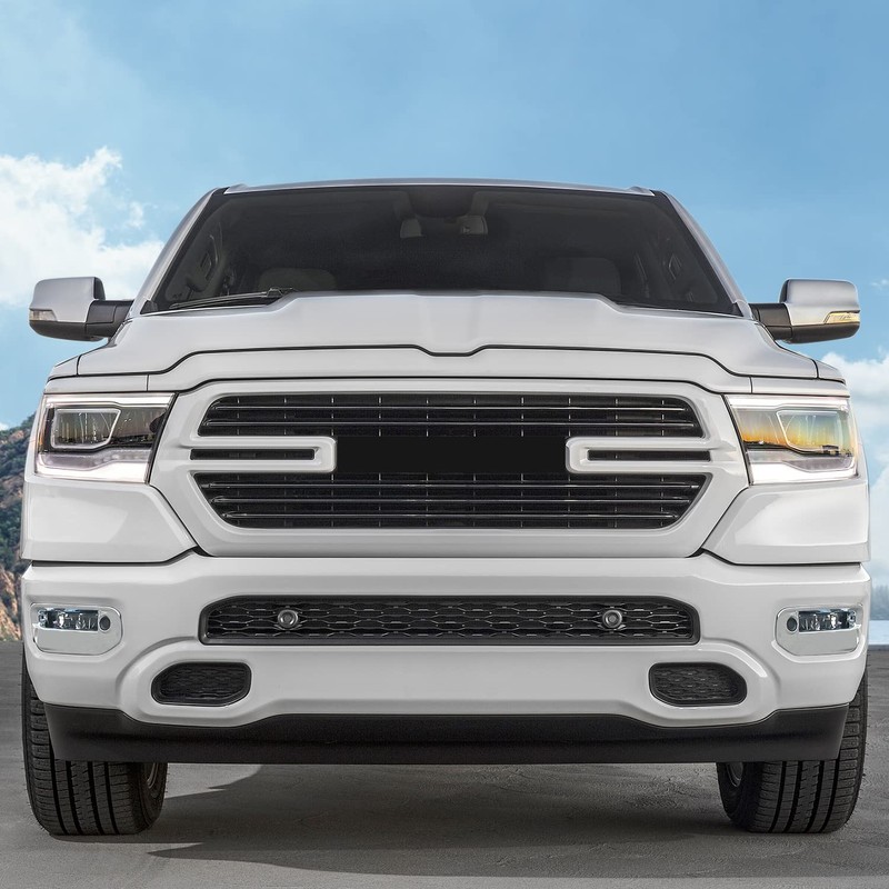 Linskip Front Bumper Fog Light Protector Cover Compatible with RAM