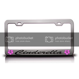 Custom Brother - Cinderella Female Name Hibiscus Metal Car SUV Truck License Plate Frame Ch n58