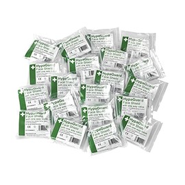 HypaGuard Face Shields for CPR Resuscitation, Pack of 20 One-way Valve Masks