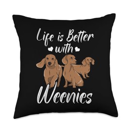 Long Haired Dapple Dachshund Gifts For Women Cute Wiener Dog Mom Doxie Weenie-Dackel & Dachshund Women Throw Pillow, 18x18, Multicolor