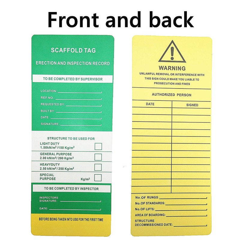 Scaffold Status Holder and Tags, 10 Holder, 10 Scaffold Tags,