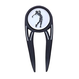 Golf Divot Tools - Metal Magnetic Ball Marker Divot Repair Tool,Alignment Turf Fork Putting Green Divot Tool for Golf