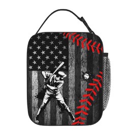 YOZIRIBO - Bolsa de almuerzo de béisbol para hombres, niños, mujeres y niñas, lonchera reutilizable para oficina, trabajo, escuela, picnic, camping (béisbol)