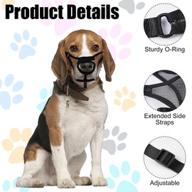 Maulkorb für Hunde, Verstellbarer Maulkorb Mittlere Hunde mit Klettverschluss, Atmungsaktiv und Bequem, für Anti-Bellen Lecken Verhindert Das Beißen Kauen, Ermöglicht Hecheln und Trinken (Schwarz L)