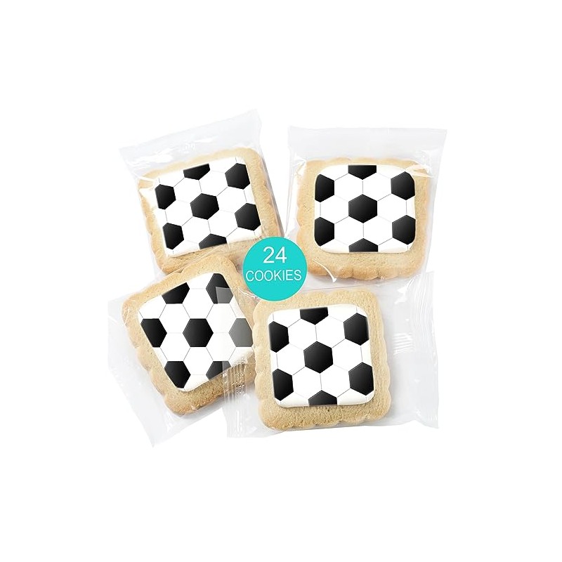 Soccer Cookies Individually Wrapped Decorated Party Favors Sugar Cookie 24