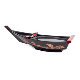 ASIAN HOME Japanese Sashimi Sushi Boat Plate Detachable Serving Tray For Restaurant Home Dining Decorative Dinnerware Party Hosting Display Boat 19"