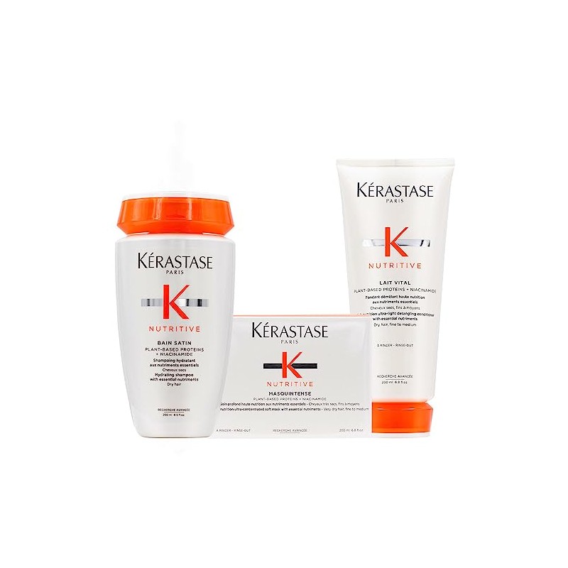 Kerastase Nutritive Bain Satin 250ml Masque Intense 200ml Lait Vital