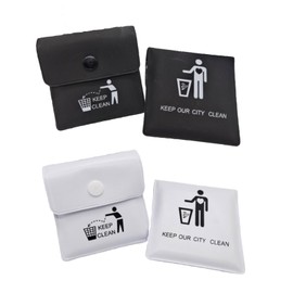 4Pcs Environmental Portable Ashtray Reusable Ash Pouch Fireproof Mini Ashtray for Travel or Daily Use (Black and white)