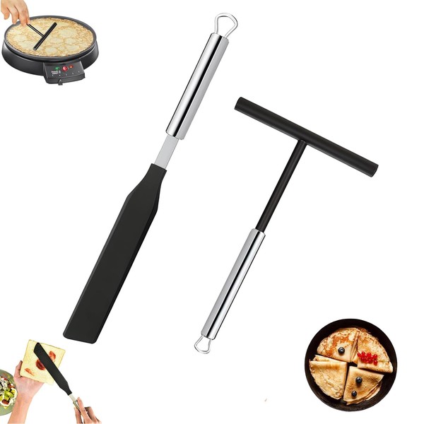 2 Pieces Spatula Stainless Steel Crepe Crepe Maker Dough Distributor